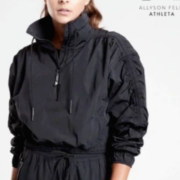 Athleta Women's Legend Lux half-Zip Crop Jacket Black Size XXS - Picture 1 of 3